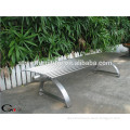Stainless steel backless metal garden bench